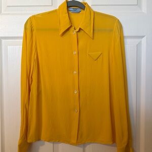 Prada Bright Yellow Silk Blouse